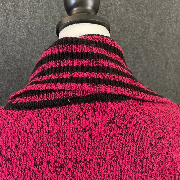 Stefano Oversized Turtleneck Tunic Sweater Pink Teal One Size Ski Lodge Winter - Picture 5 of 10